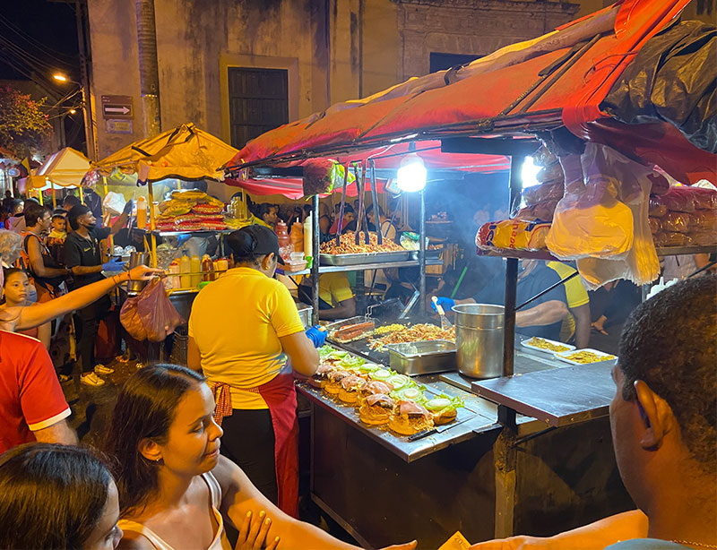 Getsemaní at Night, Plaza de la Trinidad Street Food