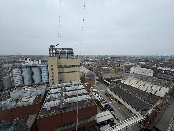 Guinness Brewery buildings from the Gravity Bar looking down