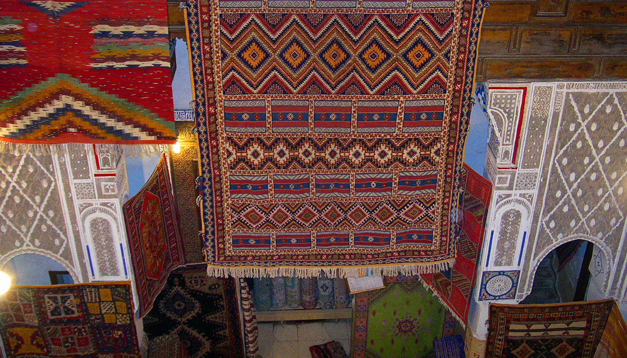Moroccan traditional colorful rugs