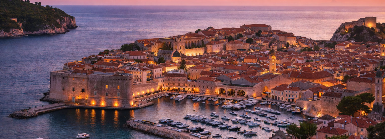Looking down on Dubrovnik, Croatia