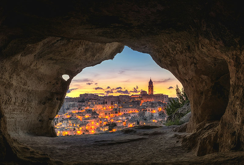 Looking out from a cave hotel in Matera, one of Italy's most unique overnight experiences