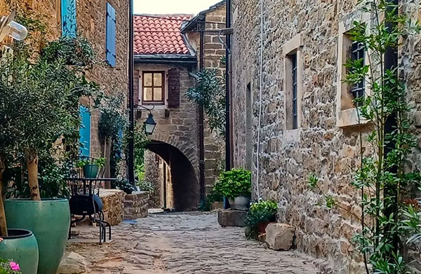 Old town street with cobblestones