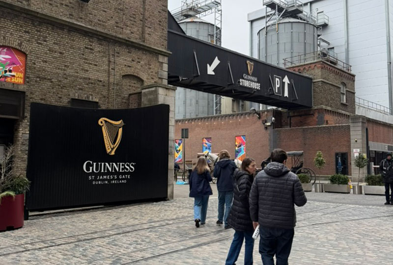 Outside of the Guinness Storehouse in Dublin