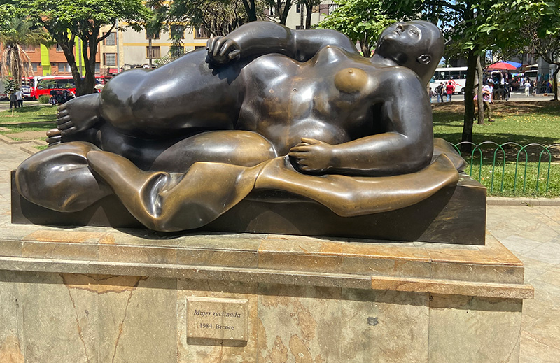 Botero sculpture in Plaza Botero Medellin Colombia