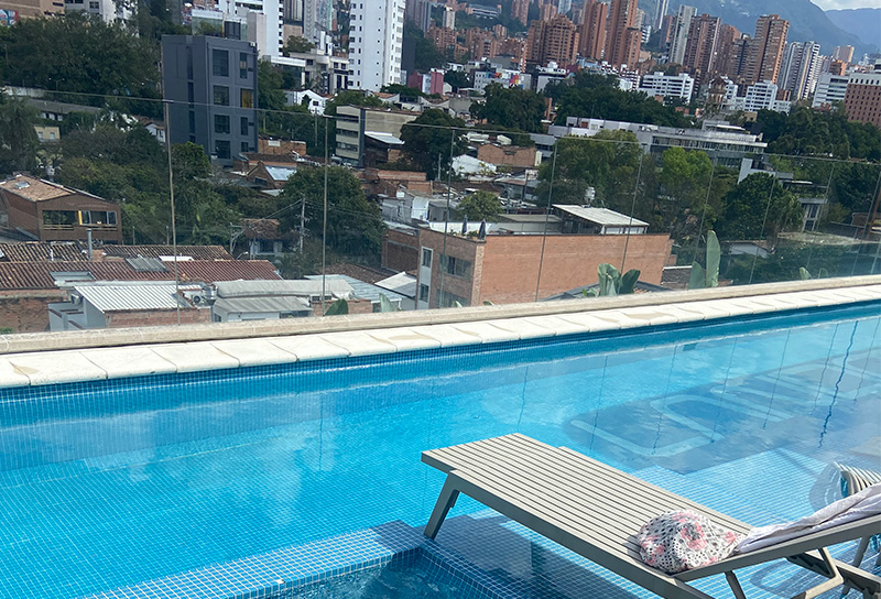 View from rooftop pool